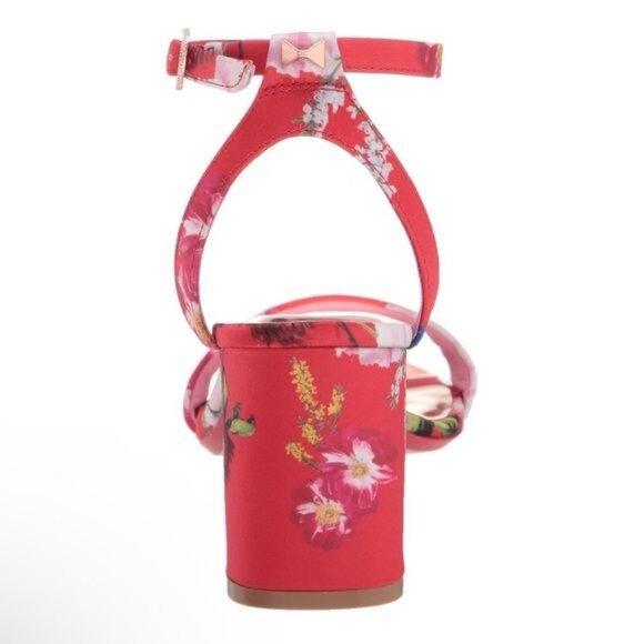 Ted Baker Rozie Block Heel Sandal in Berry Sundae Mix Satin Size EU 42 / US 11.5 - Picture 8 of 16